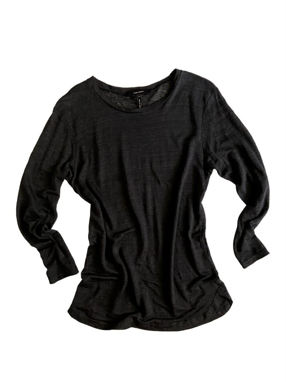 ISABEL MARANT ETOILE BLACK GREY SCOOP NECK TOP T-SHIRT XL